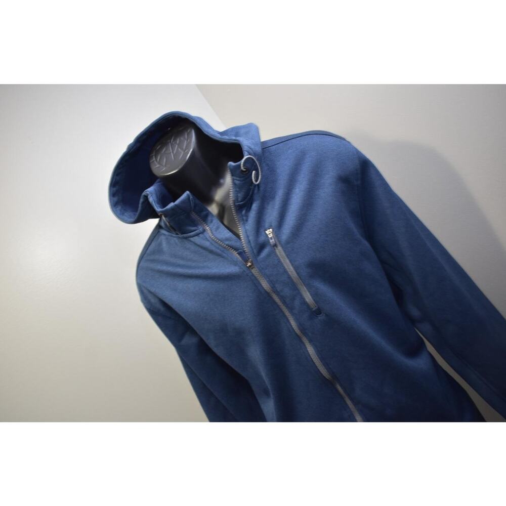 Izod Fleece SoftShell Jacket Hooded Full Zip Blue Performance Mens Size‎ XL
